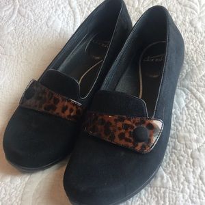 Black suede loafer